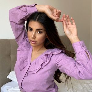 Basma & Merma x NA-KD flounce blouse EU 32/XS